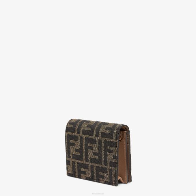 Women Fabric Wallet Brown Fendi Accessories 6RHH1493