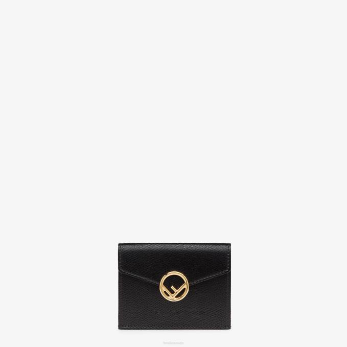 Women Micro Trifold Leather Wallet Black Fendi Accessories 6RHH1447