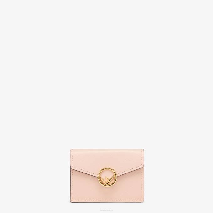 Women Micro Trifold Leather Wallet Pink Fendi Accessories 6RHH1586