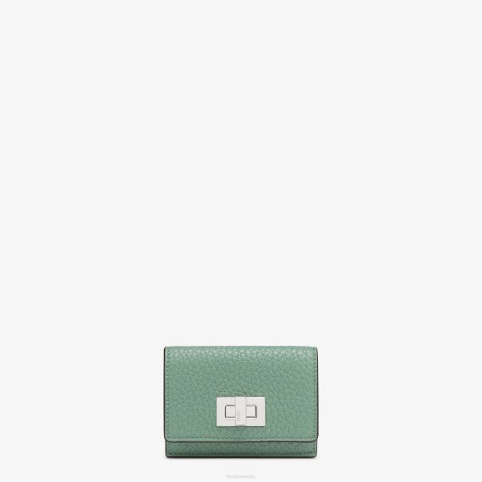 Women Mint Leather Wallet Green Fendi Accessories 6RHH1542