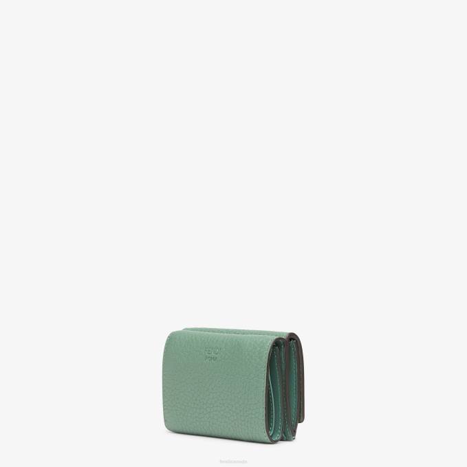 Women Mint Leather Wallet Green Fendi Accessories 6RHH1542