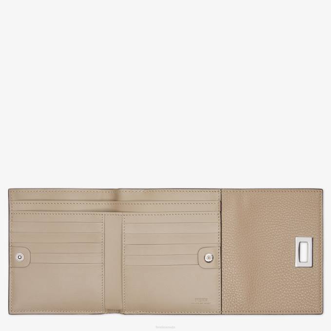 Women Peekaboo Leather Wallet Beige Fendi Accessories 6RHH1569