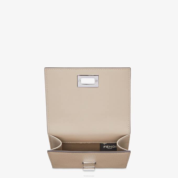 Women Peekaboo Leather Wallet Beige Fendi Accessories 6RHH1569