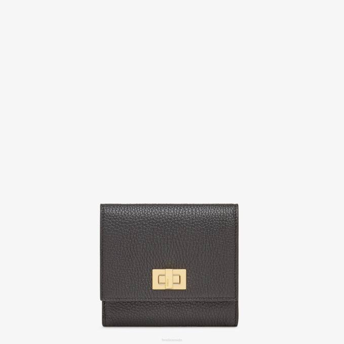 Women Peekaboo Leather Wallet Black Fendi Accessories 6RHH1566