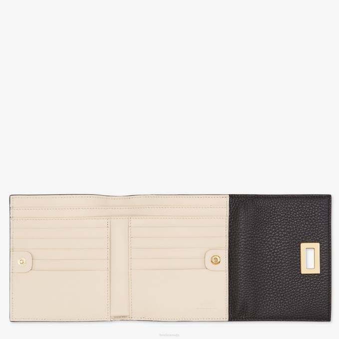Women Peekaboo Leather Wallet Black Fendi Accessories 6RHH1566