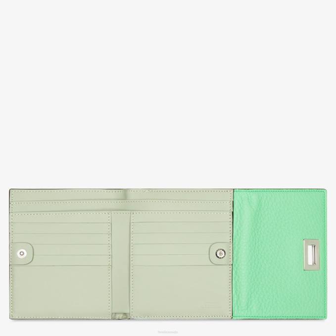 Women Peekaboo Leather Wallet Green Fendi Accessories 6RHH1485