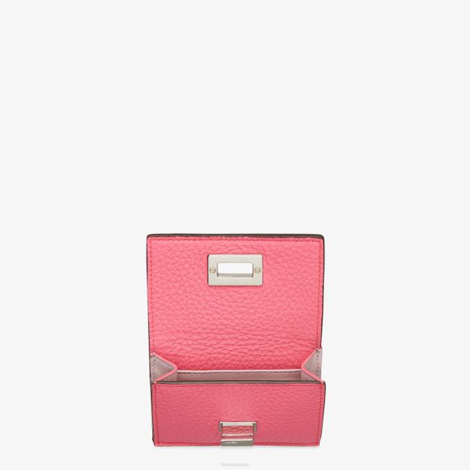 Women Peekaboo Micro Trifold Leather Wallet Pink Fendi Accessories 6RHH1500