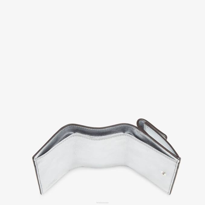 Women Roma Leather Wallet Silver Fendi Accessories 6RHH1457