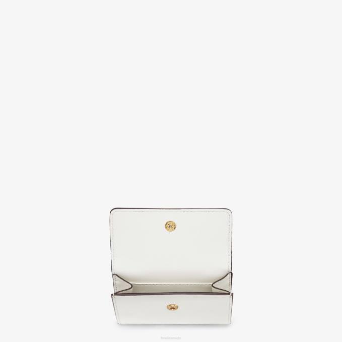 Women Roma Leather Wallet White Fendi Accessories 6RHH1537