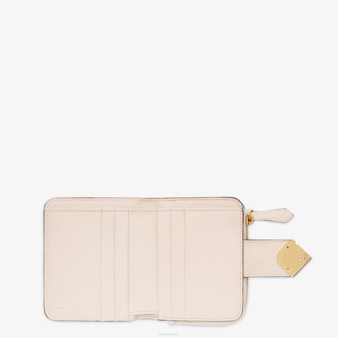 Women Two-Tone And Camellia Leather Wallet Pink Fendi Accessories 6RHH1410