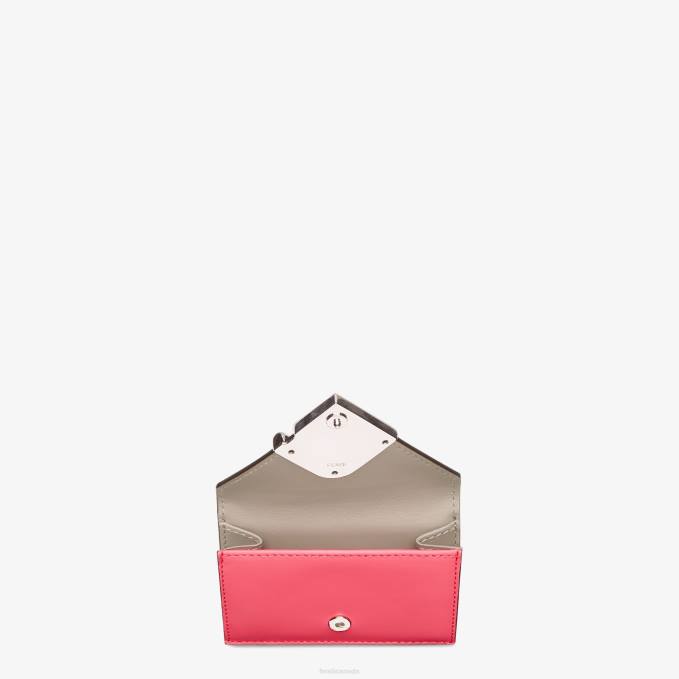 Women Two-Tone And Dove Leather Wallet Pink Fendi Accessories 6RHH1471