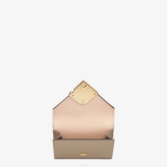 Women Two-Tone Dove And Leather Wallet Multicolor Fendi Accessories 6RHH1459