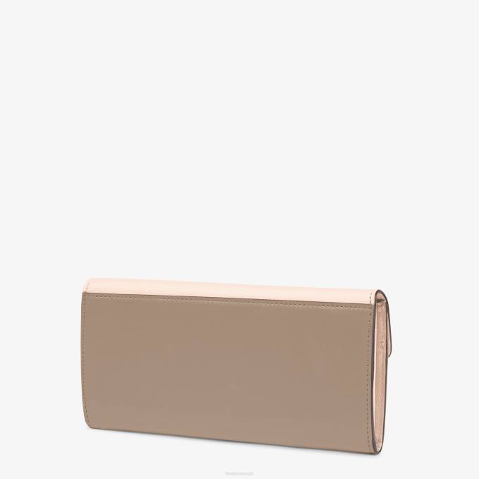 Women Two-Tone Dove And Leather Wallet Multicolor Fendi Accessories 6RHH1462