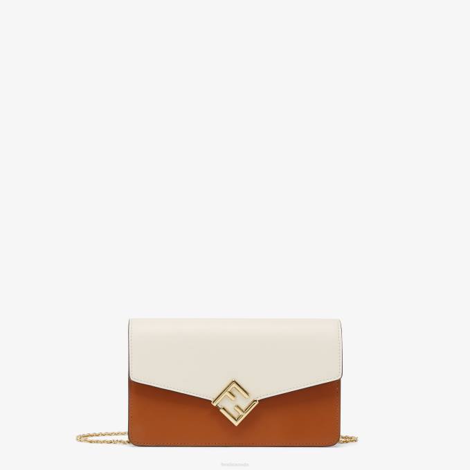 Women Two-Tone Leather And Camellia Wallet Multicolor Fendi Accessories 6RHH1437