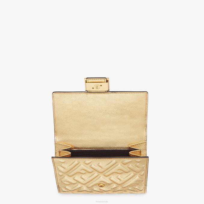 Women Wallet Leather Wallet Gold Fendi Accessories 6RHH1574
