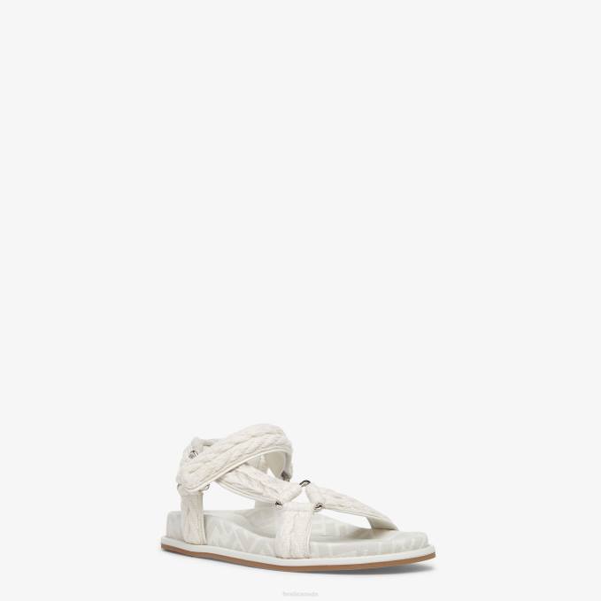 Women Fabric sandals Beige Fendi Shoes 6RHH1297