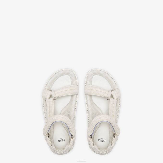 Women Fabric sandals Beige Fendi Shoes 6RHH1297