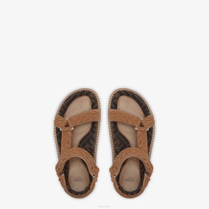 Women Fabric sandals Brown Fendi Shoes 6RHH1298