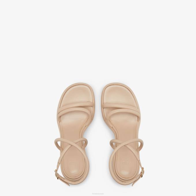 Women Nappa Leather Sandals Pink Fendi Shoes 6RHH1294