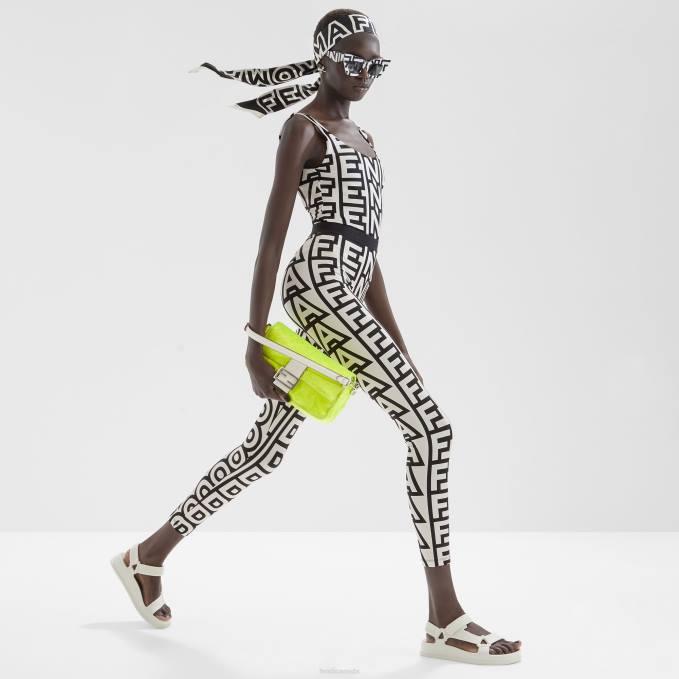 Women Rubber Sandals White Fendi Shoes 6RHH1396