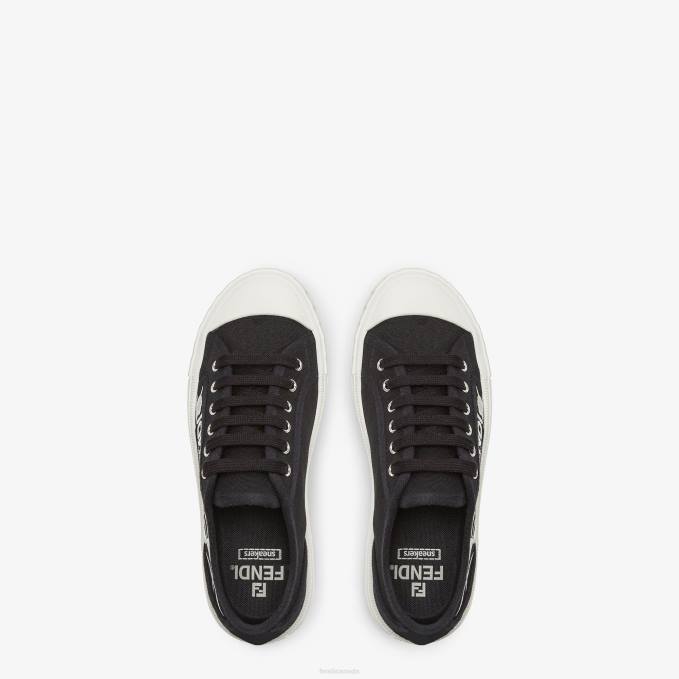Women Canvas Low Tops Black Fendi Shoes 6RHH1327