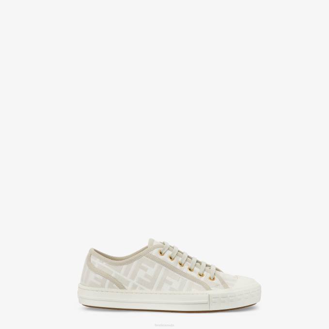Women FF Fabric Low-Tops White Fendi Shoes 6RHH1286