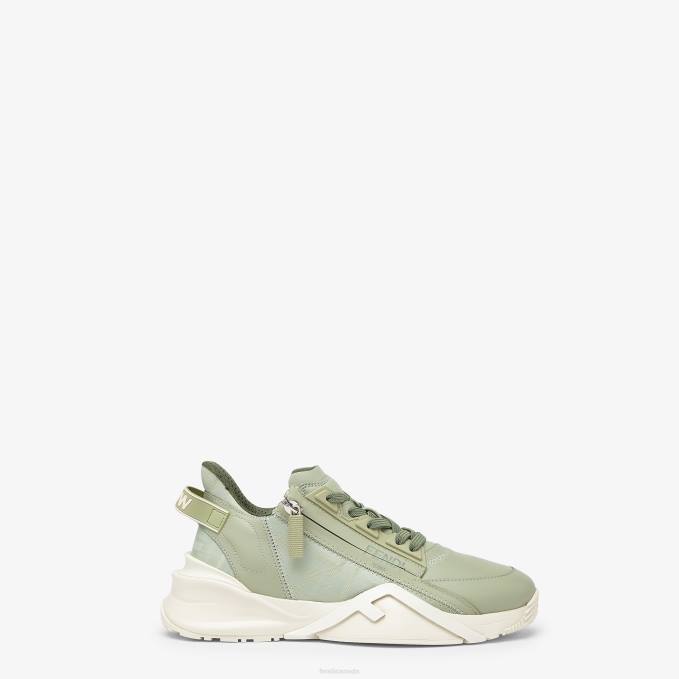 Women Leather Low Tops Green Fendi Shoes 6RHH1337