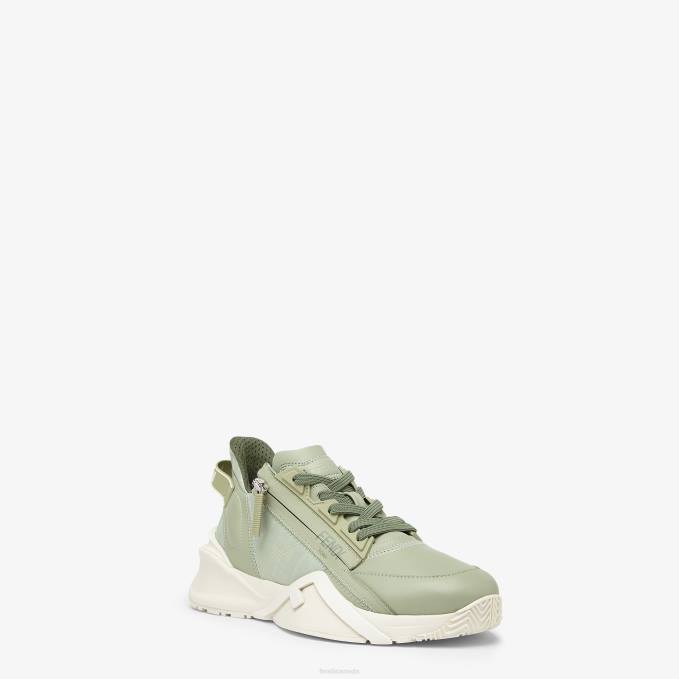 Women Leather Low Tops Green Fendi Shoes 6RHH1337