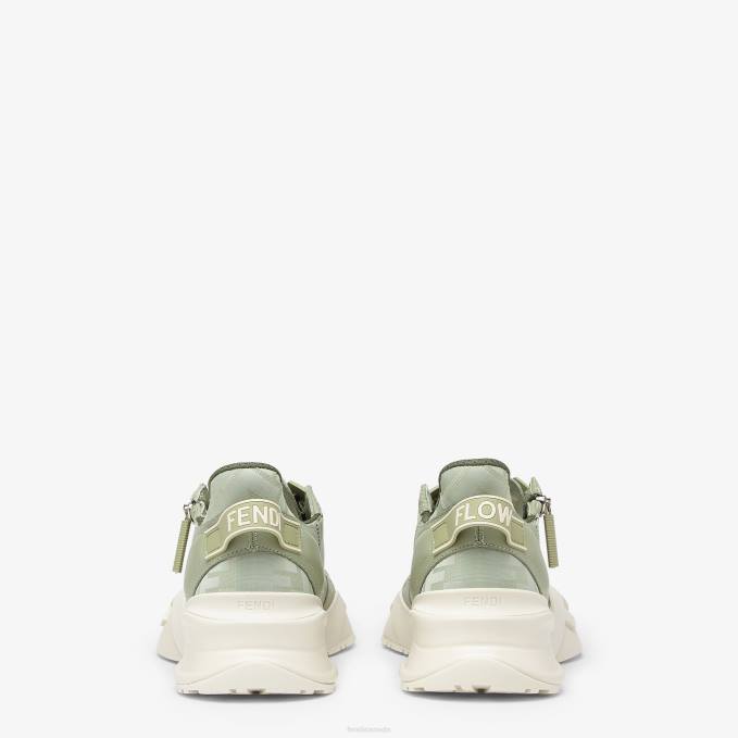 Women Leather Low Tops Green Fendi Shoes 6RHH1337