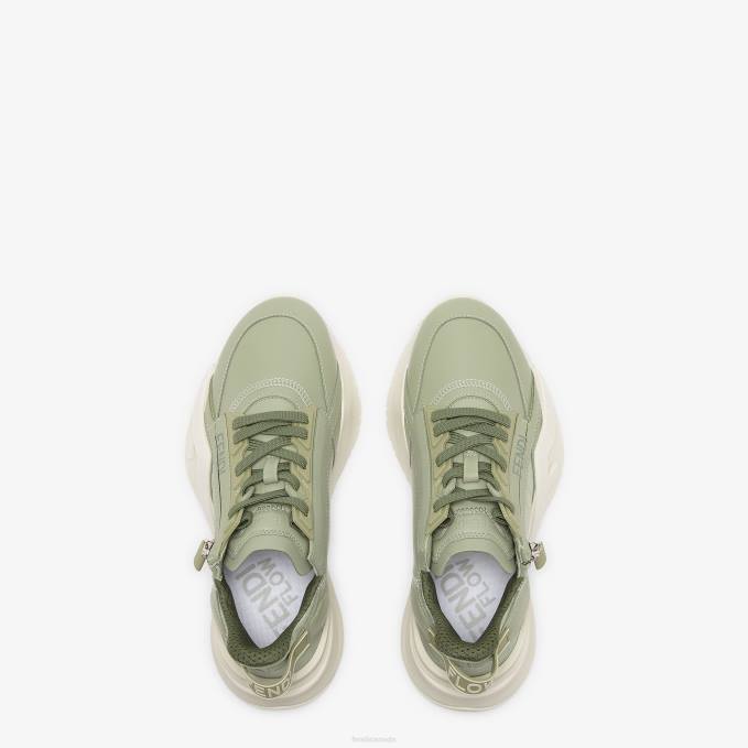 Women Leather Low Tops Green Fendi Shoes 6RHH1337