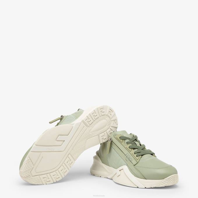 Women Leather Low Tops Green Fendi Shoes 6RHH1337