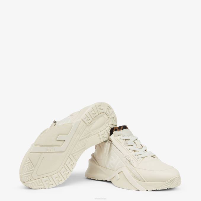 Women Leather Low-Tops White Fendi Shoes 6RHH1387