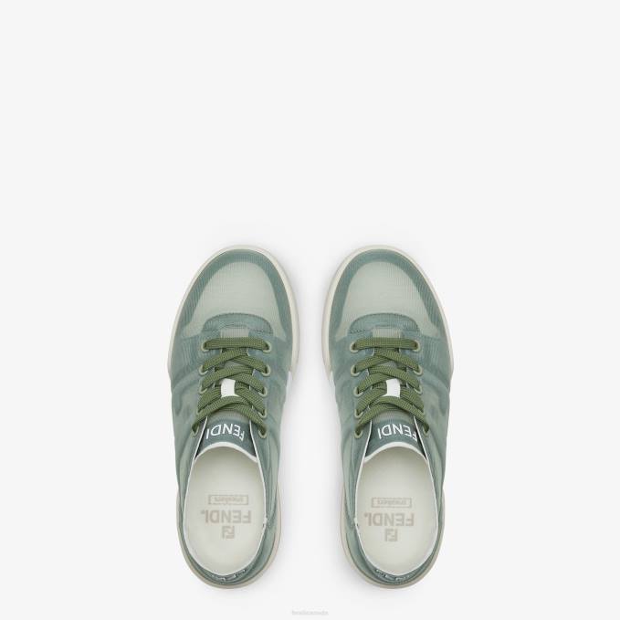 Women Mesh Low Tops Green Fendi Shoes 6RHH1402