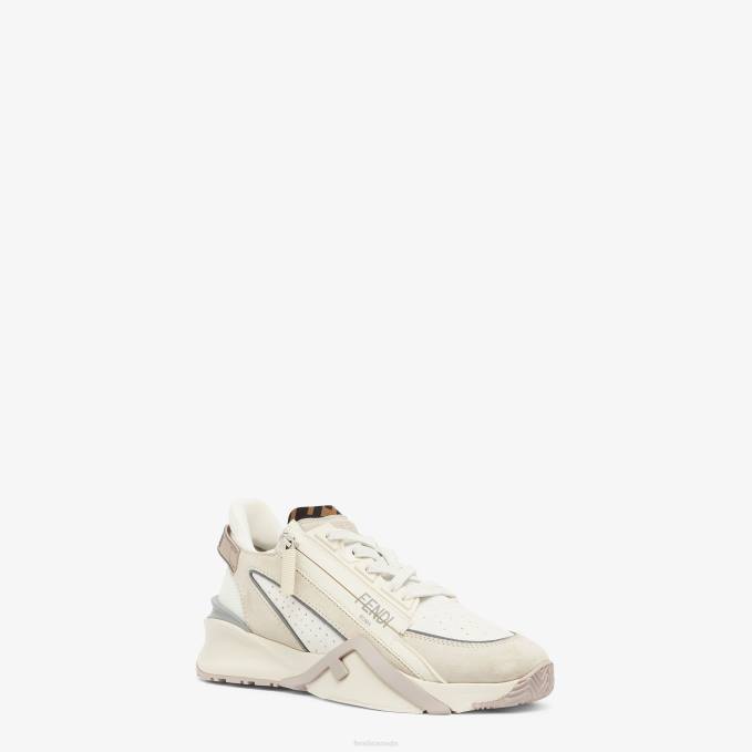 Women Suede Low Tops White Fendi Shoes 6RHH1287