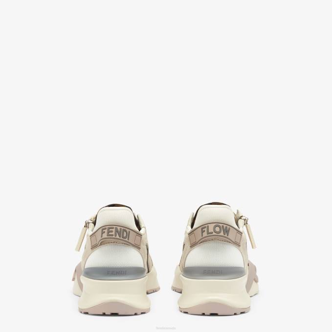 Women Suede Low Tops White Fendi Shoes 6RHH1287