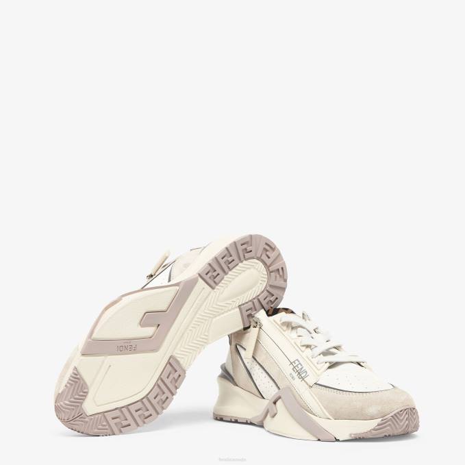 Women Suede Low Tops White Fendi Shoes 6RHH1287