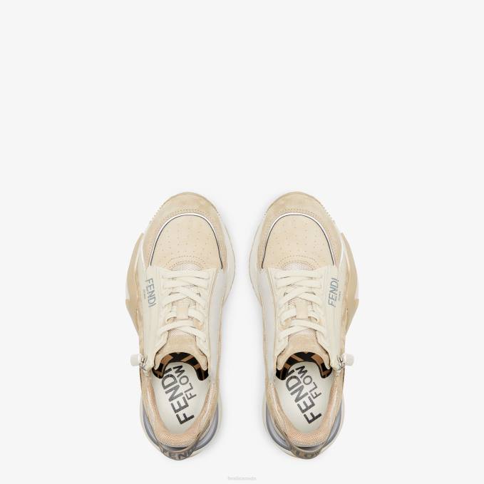 Women Suede Low-Tops White Fendi Shoes 6RHH1288