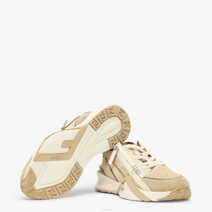 Women Suede Low-Tops White Fendi Shoes 6RHH1288